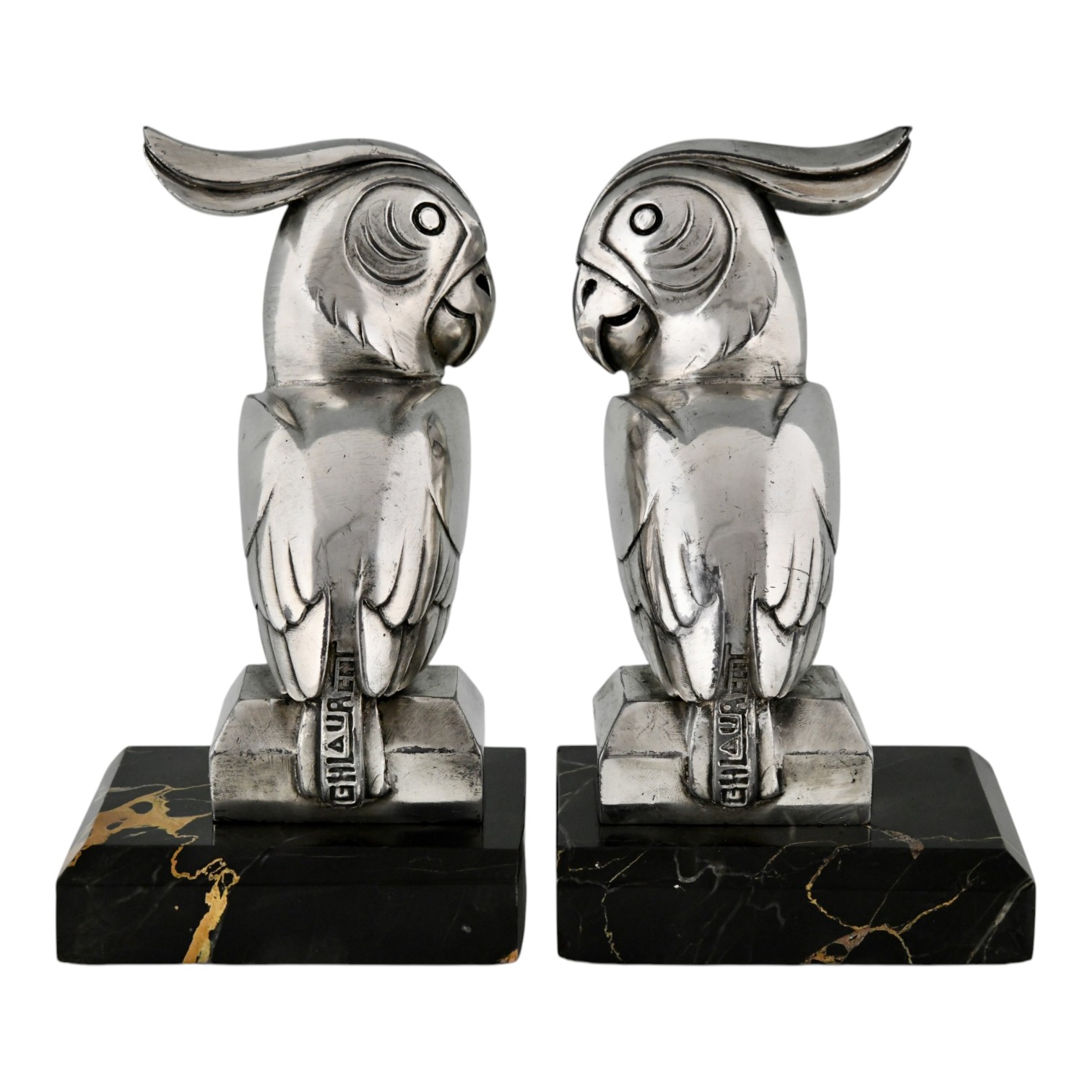 Art Deco papegaai boekensteunen Art Deco papegaai boekensteunen