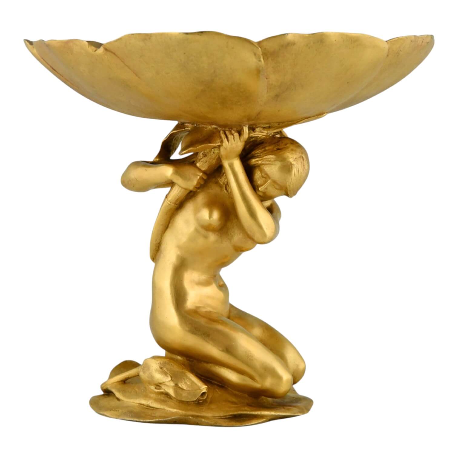 Art Nouveau bronze tray lady Bouval - 1-Deconamic