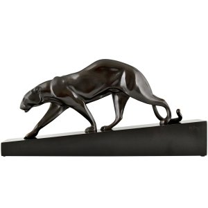 Art Deco bronze panther Skulptur Maurice Prost Deconamic