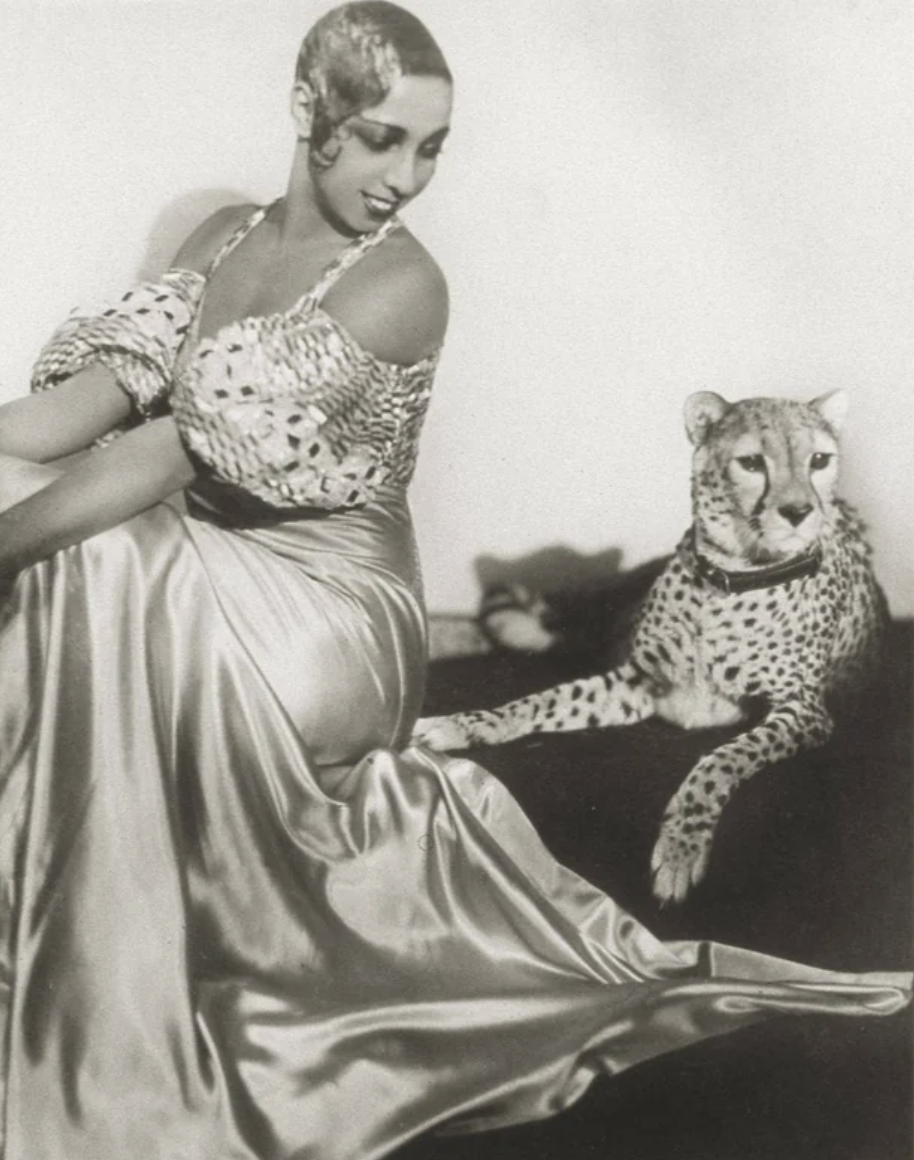 Josephine Baker with cheeta Art deco panther Deconamic