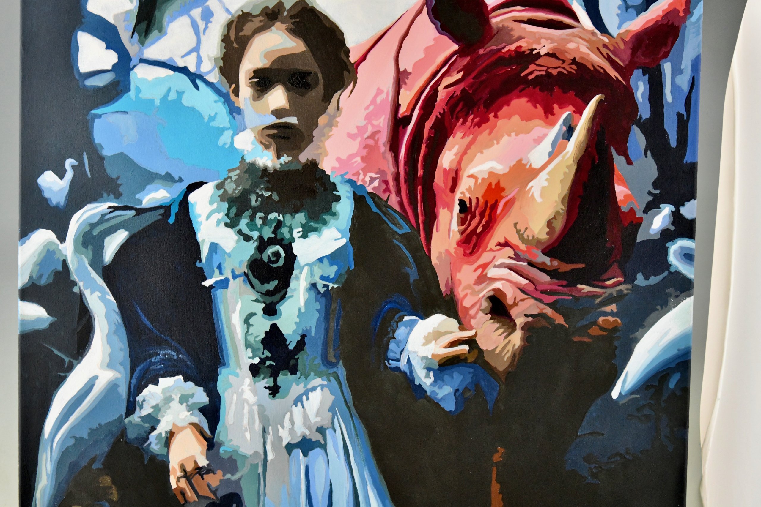 La Fille et Le Rhino – Zeitgenössisches Gemälde, 2025 La Fille et Le Rhino – Zeitgenössisches Gemälde, 2025