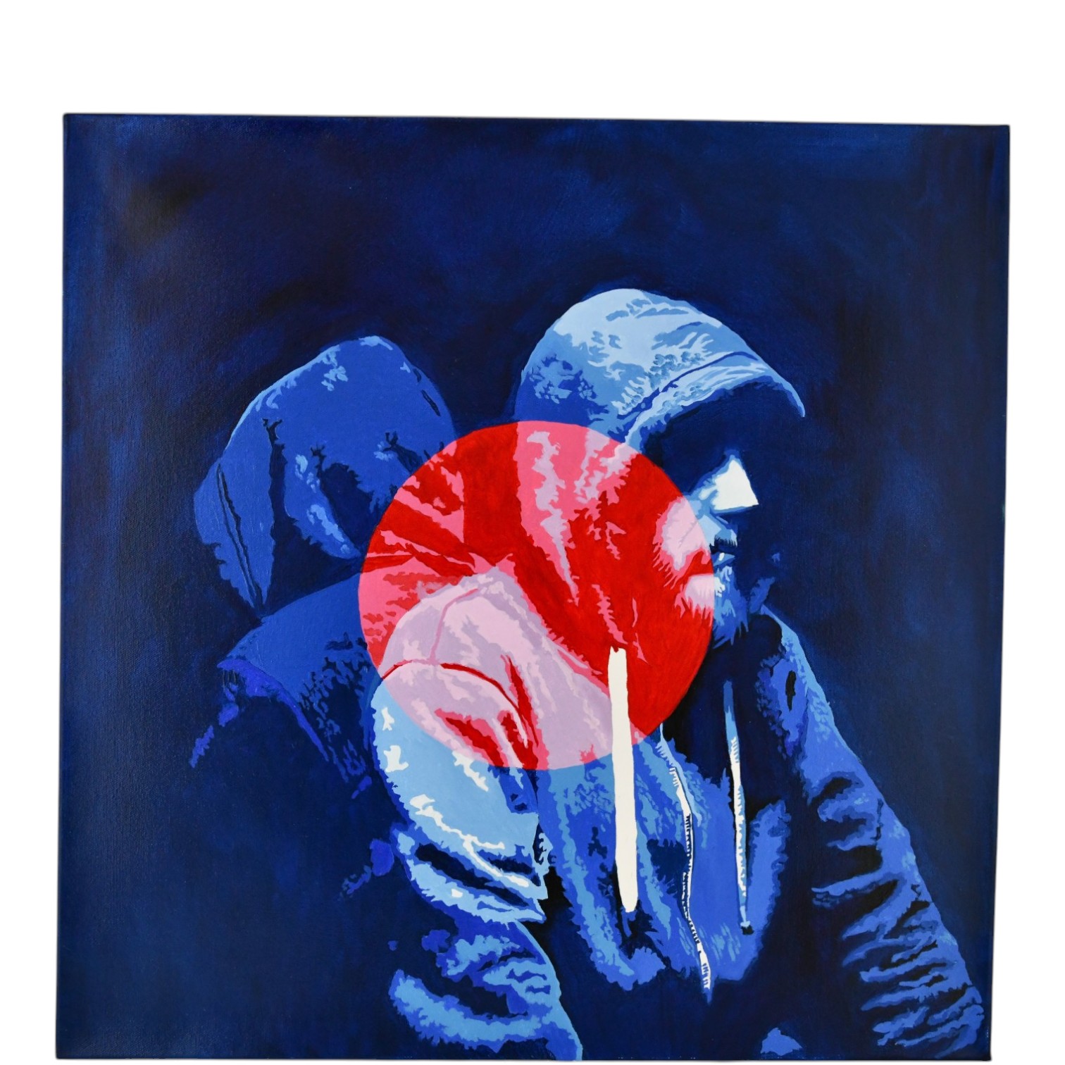 L’homme à la capuche – Contemporary Oil Painting, 2025 Carole Grandgirard painting homme à capuche - 1