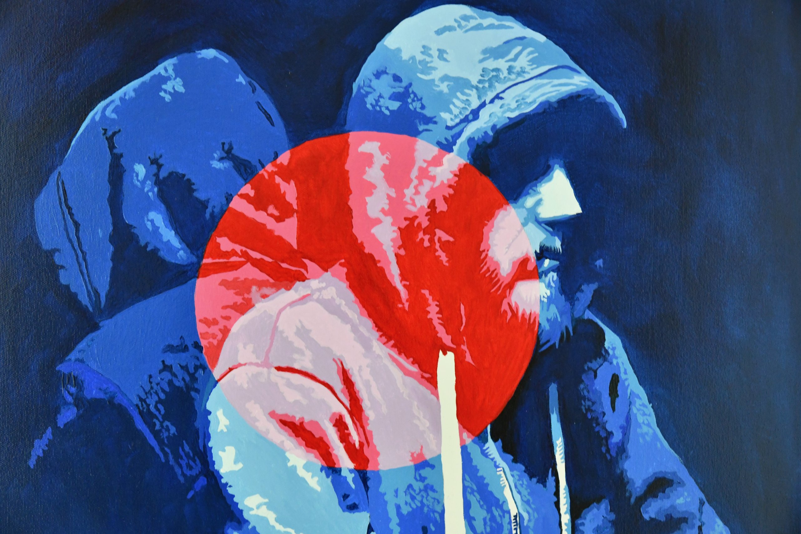 L’homme à la capuche – Schilderij | Olie op Doek 2025 Carole Grandgirard painting homme à capuche - contemporary 2025
