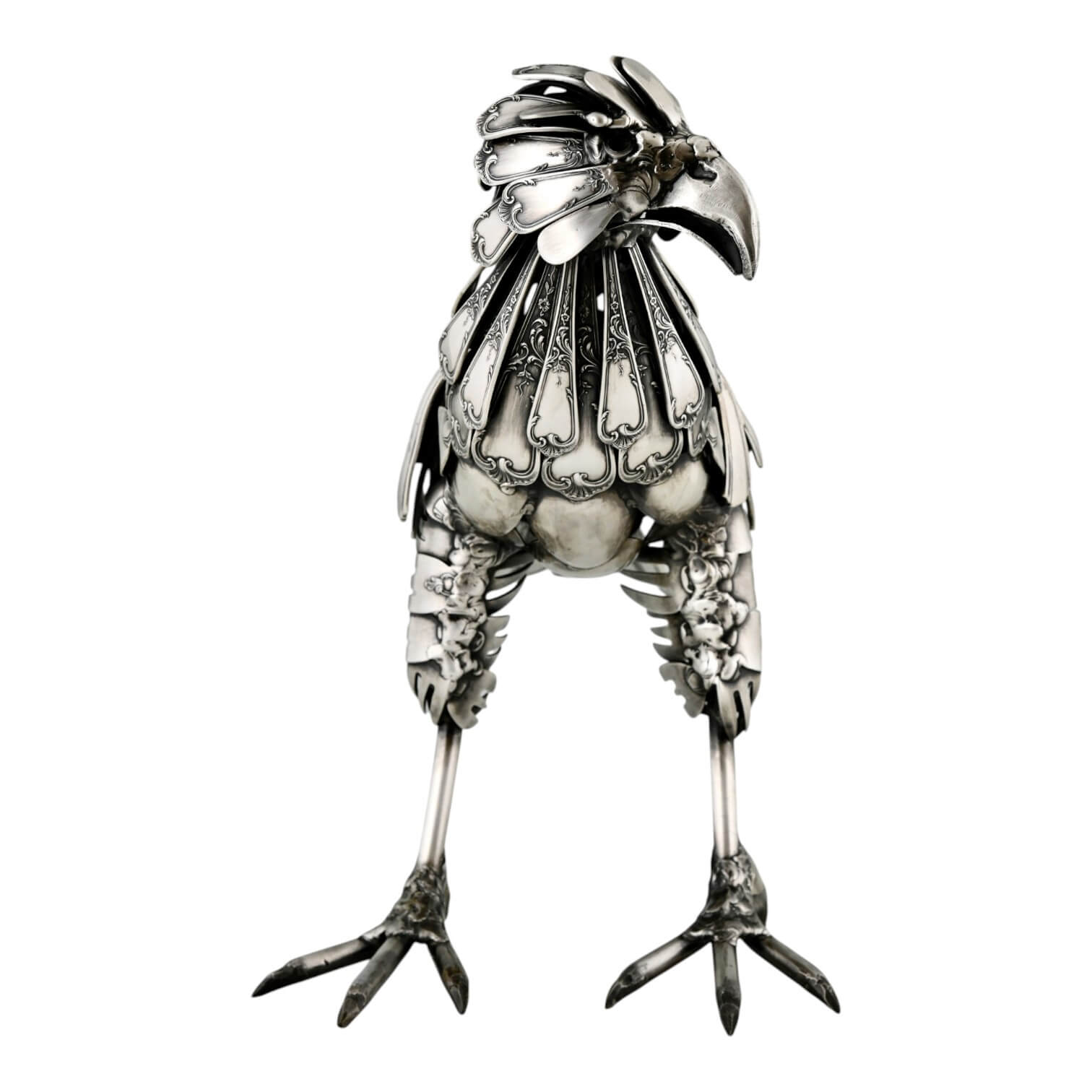 Adler Skulptur aus Antikem Besteck – Frankreich um 1980 Adler Skulptur aus Antikem Besteck – Frankreich um 1980