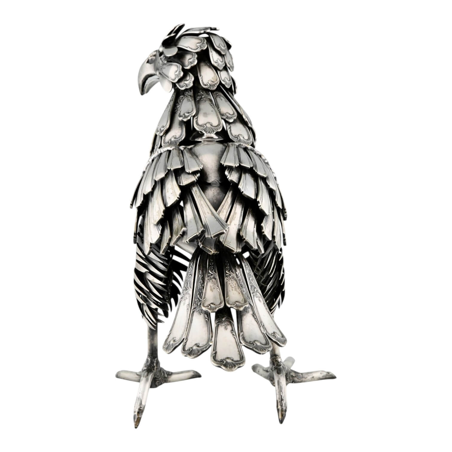 Adler Skulptur aus Antikem Besteck – Frankreich um 1980 Adler Skulptur aus Antikem Besteck – Frankreich um 1980