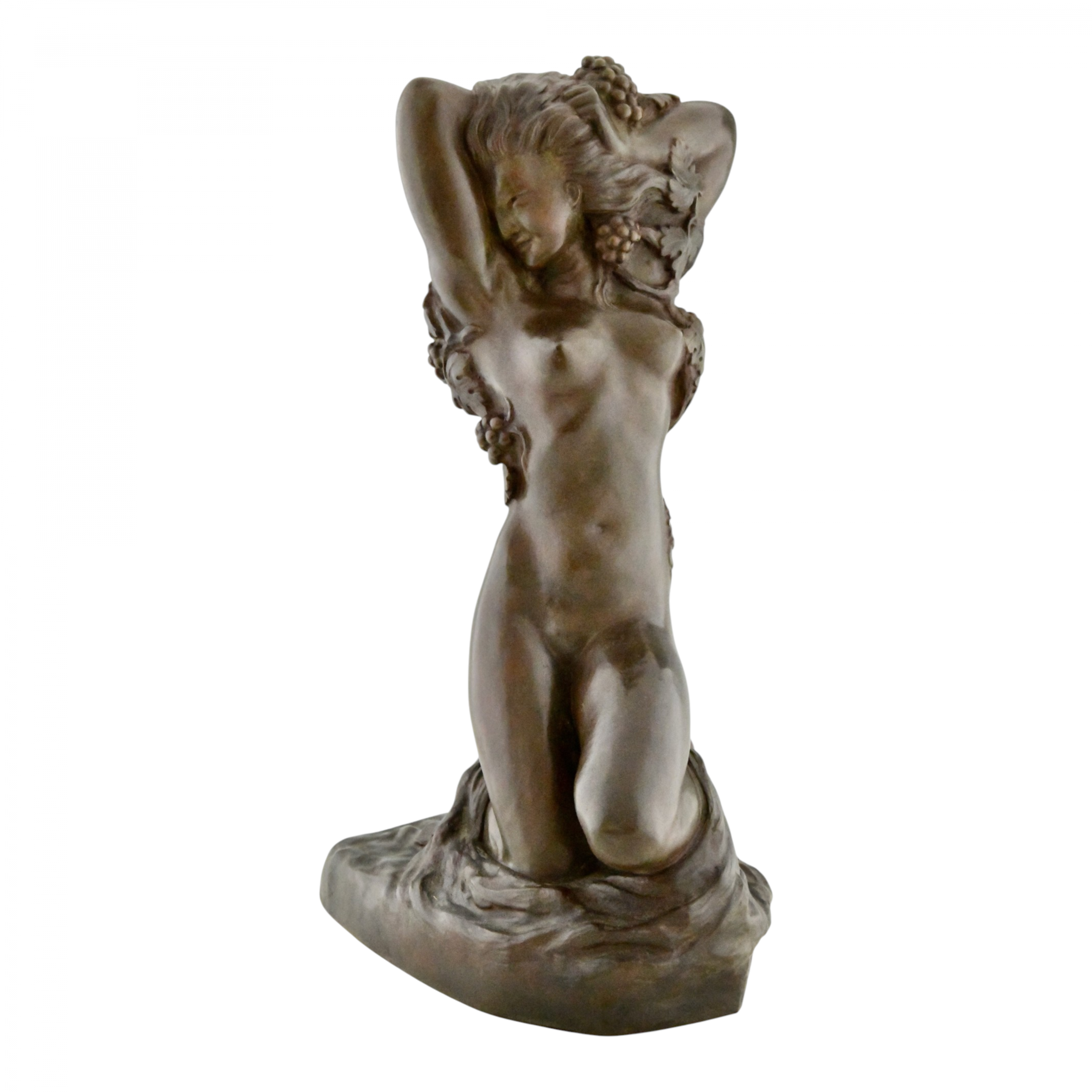 IVRESSE Art Déco Bronze Skulptur Frau mit Trauben IVRESSE Art Déco Bronze Skulptur Frau mit Trauben