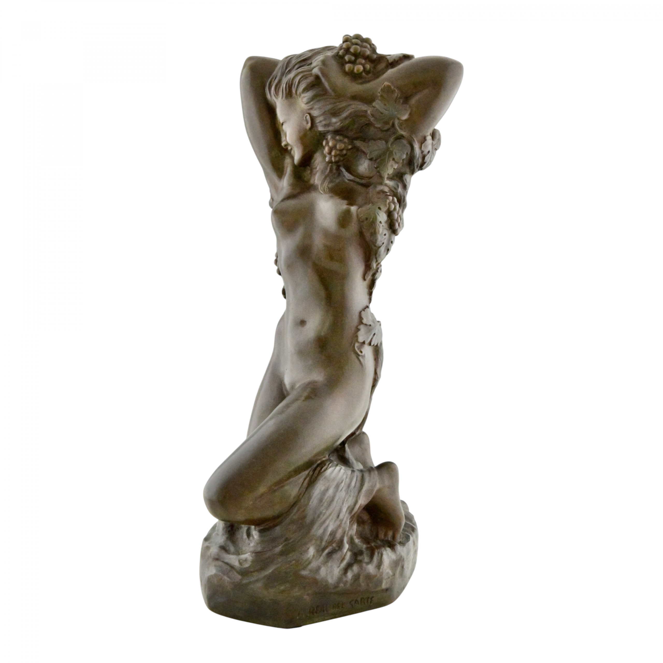 IVRESSE Art Déco Bronze Skulptur Frau mit Trauben IVRESSE Art Déco Bronze Skulptur Frau mit Trauben