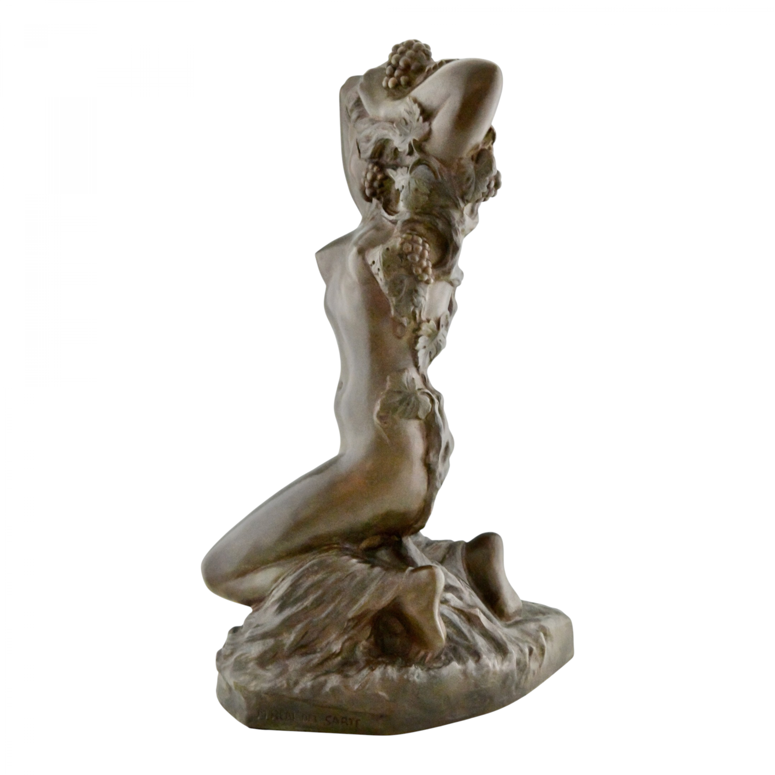 IVRESSE Art Déco Bronze Skulptur Frau mit Trauben IVRESSE Art Déco Bronze Skulptur Frau mit Trauben