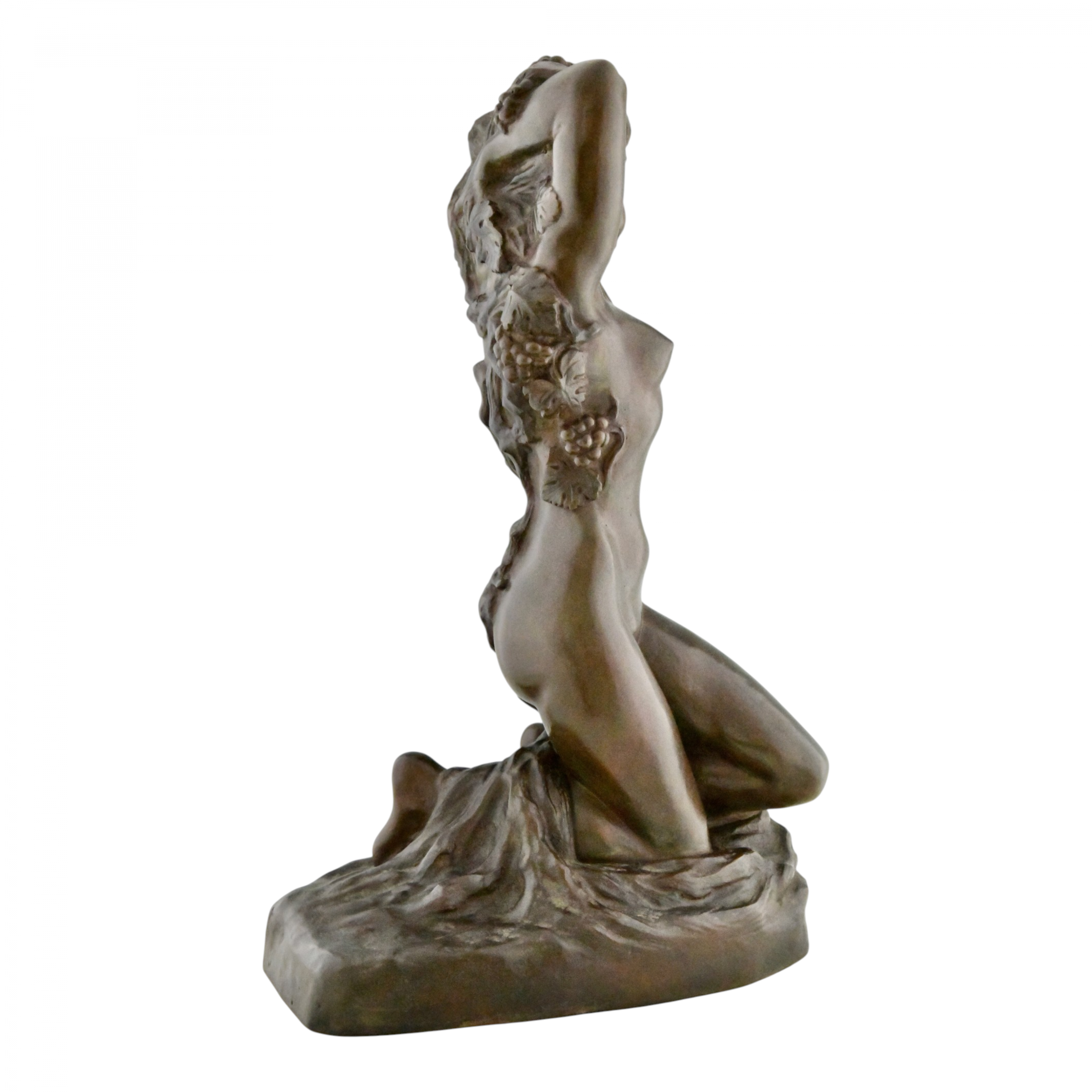 IVRESSE Art Déco Bronze Skulptur Frau mit Trauben IVRESSE Art Déco Bronze Skulptur Frau mit Trauben