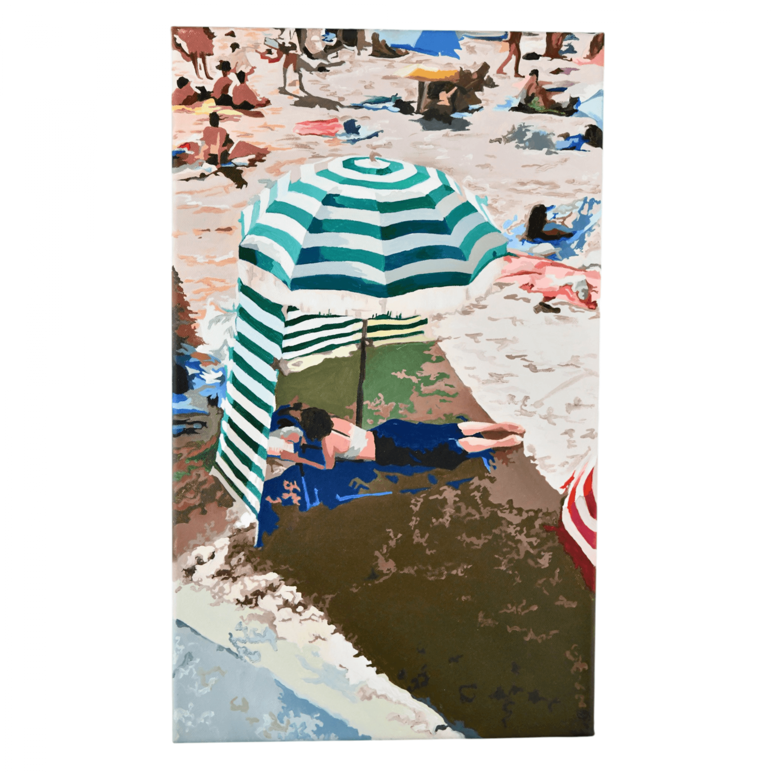 Oil painting ON THE BEACH I Carole Grandgirard painting on the beach 1 2022