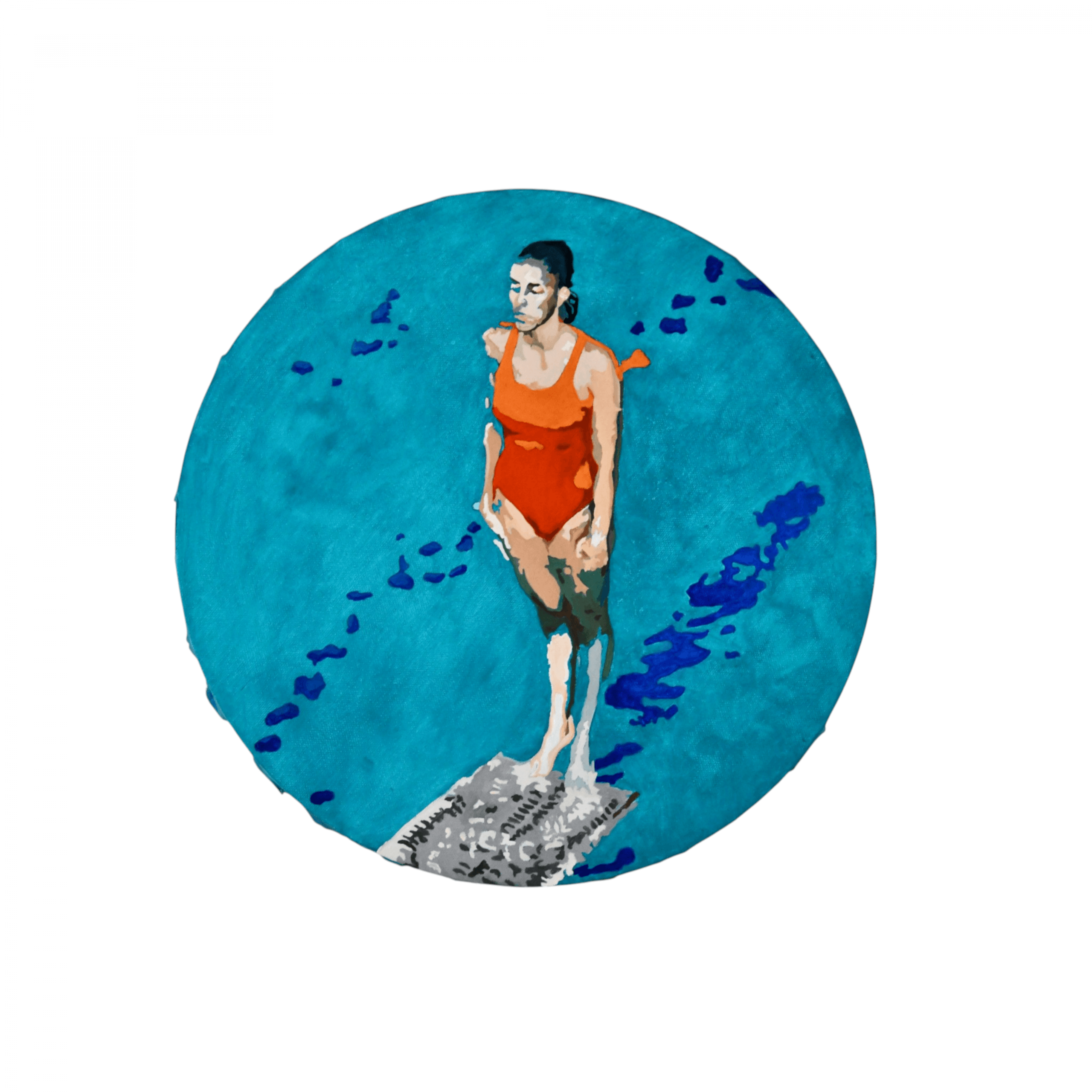 Oil painting LA PLONGEUSE Carole Grandgirard painting la plongeuse or the diver