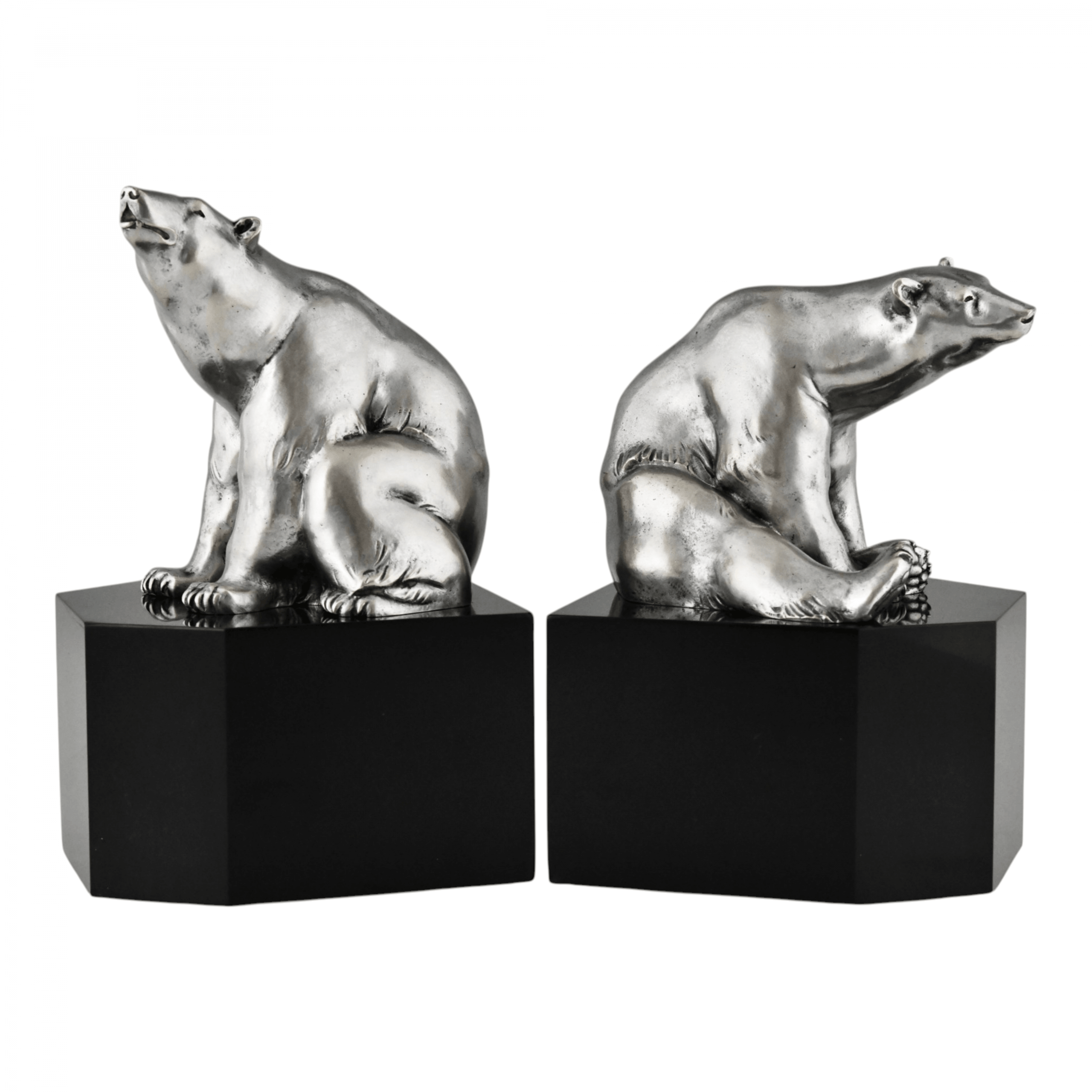 Art-Déco Buchstützen mit Eisbären Art-Déco Buchstützen mit Eisbären
