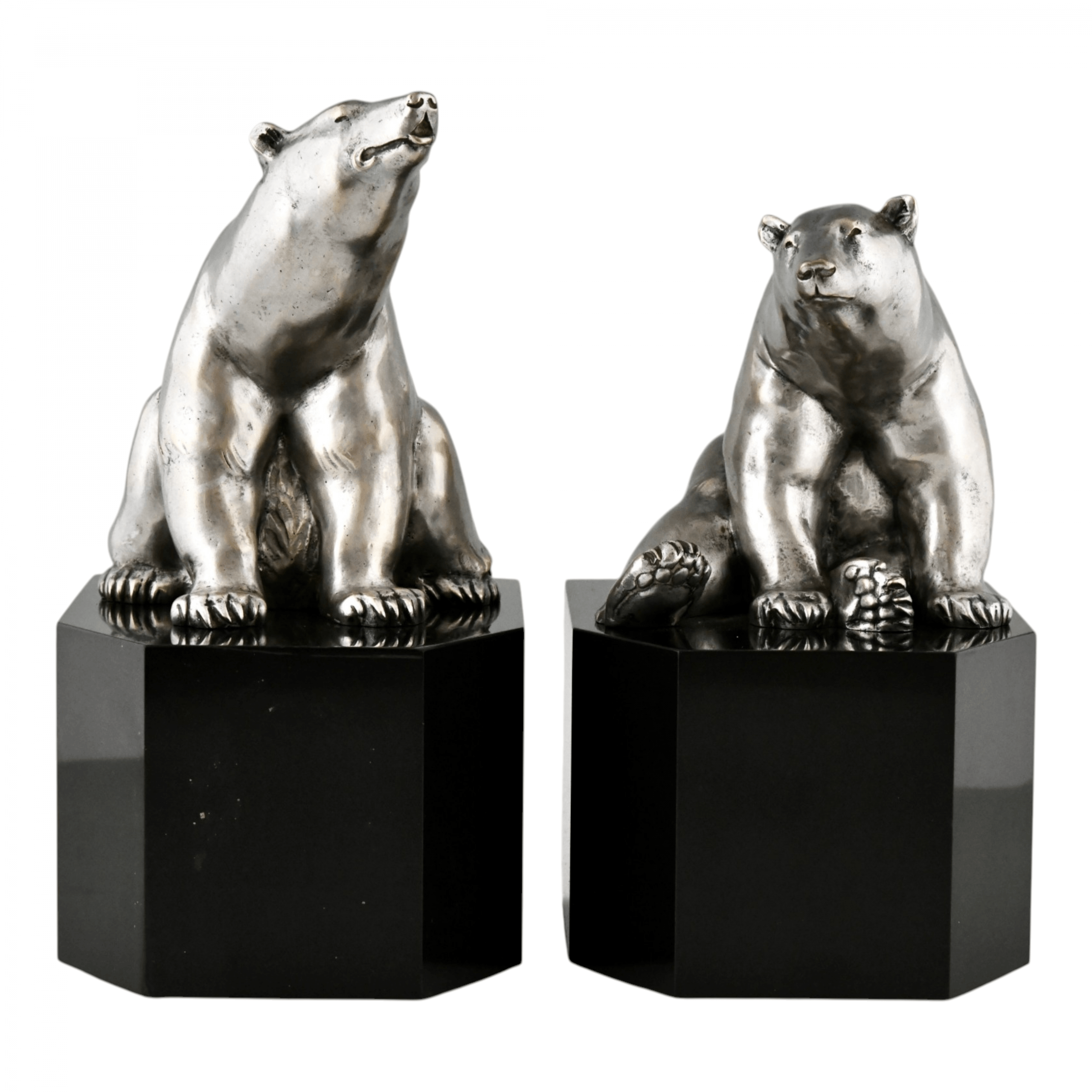 Art-Déco Buchstützen mit Eisbären Art-Déco Buchstützen mit Eisbären