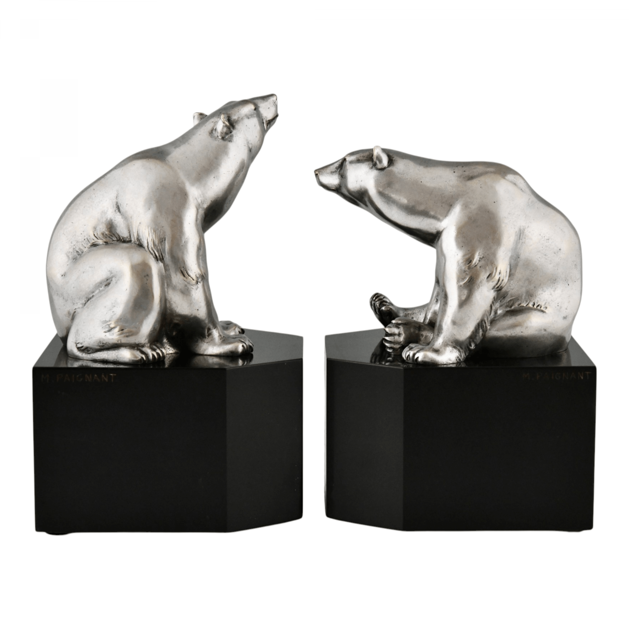 Art-Déco Buchstützen mit Eisbären Art-Déco Buchstützen mit Eisbären