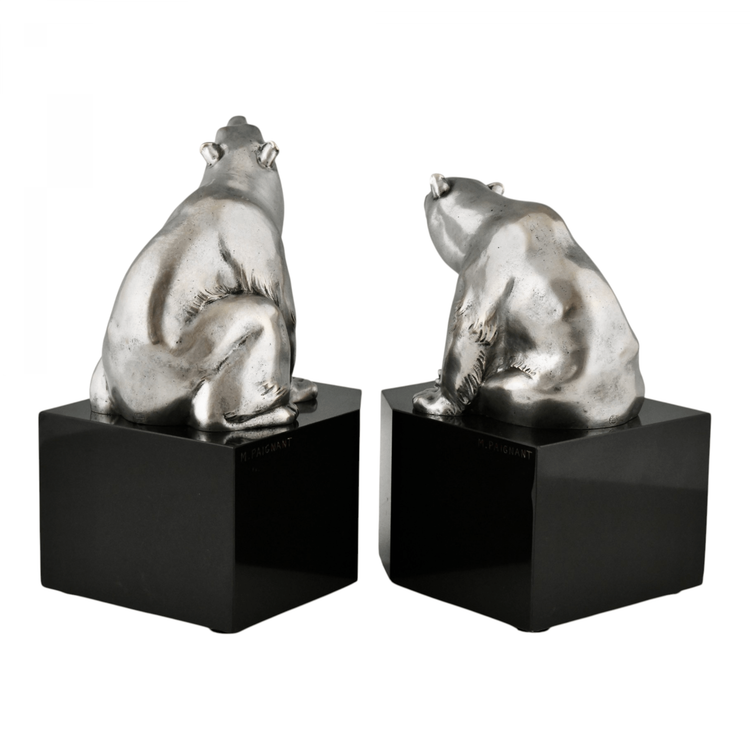 Art-Déco Buchstützen mit Eisbären Art-Déco Buchstützen mit Eisbären